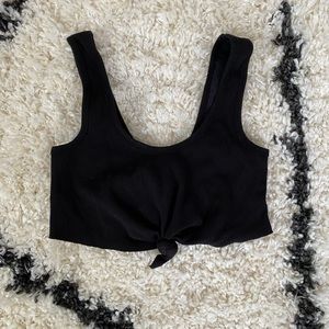 Free People Movement Tied Knot Ribbed Sports Bra Crop Top